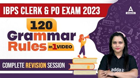 IBPS Clerk PO Exam 2023 120 Grammar Rules In One Video English By