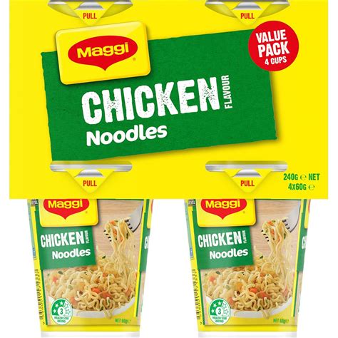 Maggi Chicken Flavour Cup Instant Noodles 4 Pack Woolworths