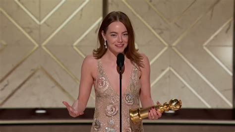 Emma Stone Wins Best Female Actor Motion Picture Musical Comedy Golden Globes