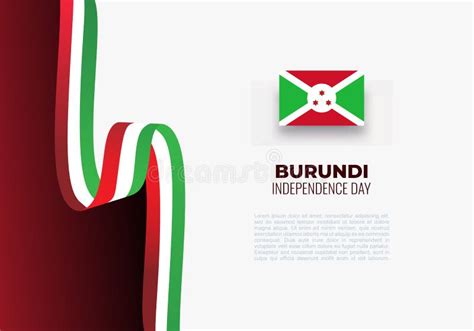 Burundi Independence Day On July 1st Background Isolated On White