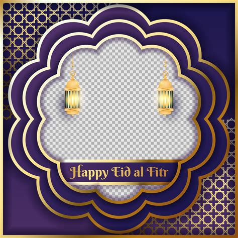 Luxury Eid Al Fitr Twibbon Template Vector Art At Vecteezy