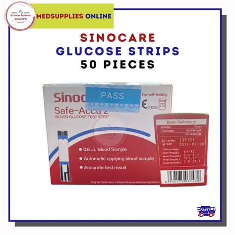 Sinocare Safe Accu Glucose Test Strips Only Pcs Without