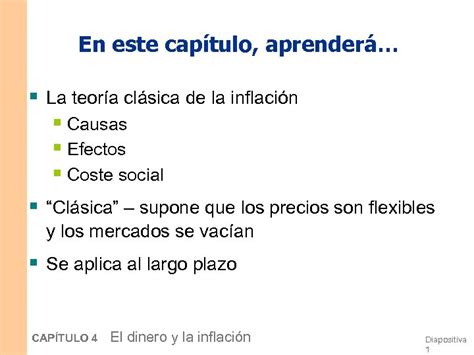 CapÍtulo 4 El Dinero Y La Inflación MacroeconomÍa