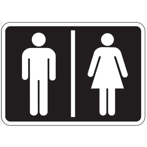 Restroom Comfort Room Male Female Black Laminated Signage