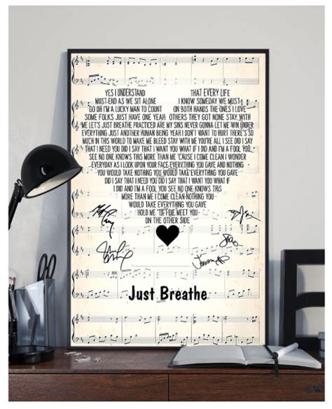 Just breathe lyrics poster