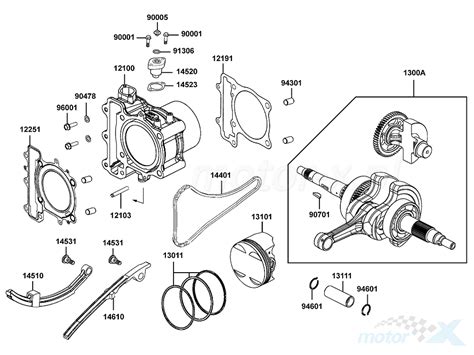 E Cylinder Piston Crankshaft Kymco Uxv I X