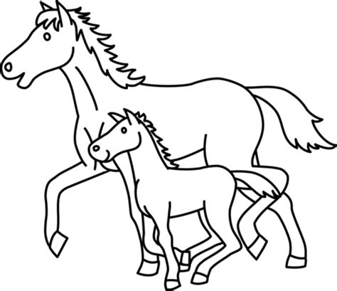 Horse Mare and Foal coloring page | Free Printable Coloring Pages