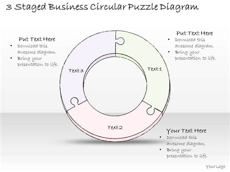 1814 Business Ppt Diagram 3 Staged Business Circular Puzzle Diagram