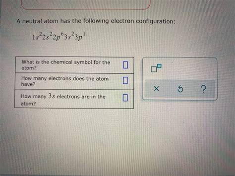 Solved A Neutral Atom Has The Following Electron Chegg