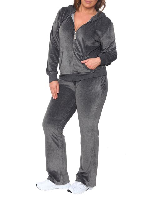 Womens Plus Size Velour 2 Piece Set