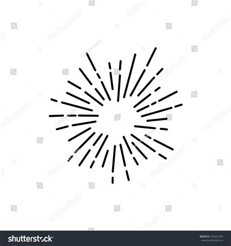 Vintage Sunburst Explosion Handdrawn Design Element Stock Vector