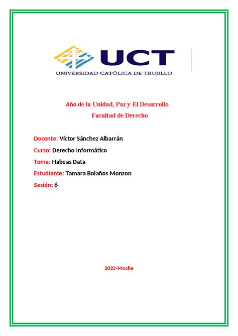 Informatico sesion 6 Tamara Año de la Unidad Paz y El Desarrollo