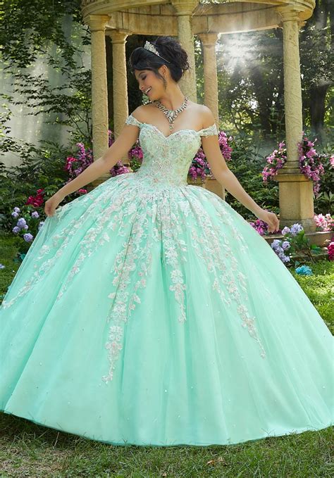 Rhinestone and Tulle Quinceañera Ballgown Morilee France