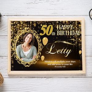 50th Golden Birthday, 50th Birthday PSD Template, 50th Birthday Photoshop, Golden Theme, Elegant ...