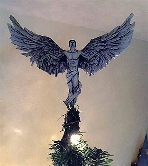 Male Angel Tree Topper Male Angel Topper Wood Male Angel Tree Topper