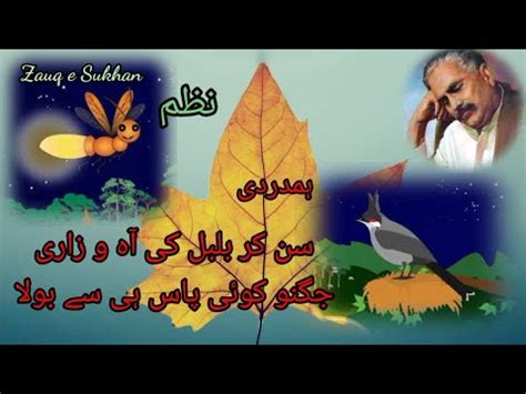 Hamdardi Tehni Pe Kisi Shajar Ki Tanha Iqbal Zauq E Sukhan