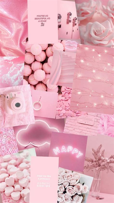 A Collage Of Pink And White Images