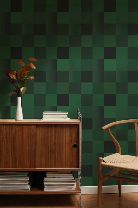 Dark Green Tile Removable or Traditional Wallpaper – La Grand Classique