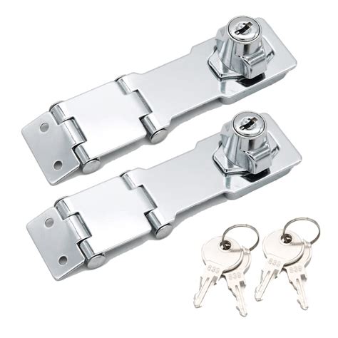 Wanlian 2pcs Double Hinge And Fixed Stapleheavy Duty Concealed Safety Hasp Flexible Linkkeyed