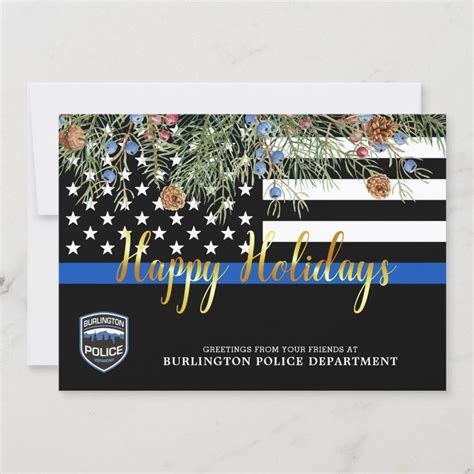 Police Department Christmas Law Enforcement Happy Holiday Card Zazzle