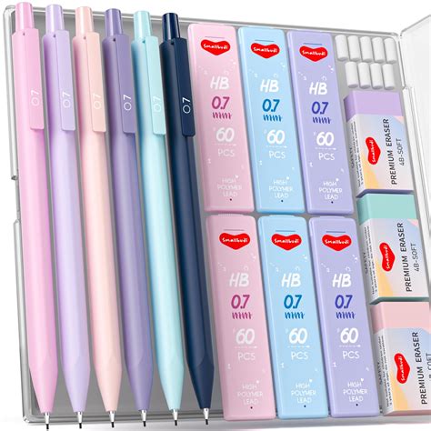 Amazon.com : Smallbudi 6PCS 0.7mm Mechanical Pencils Set with Case ...