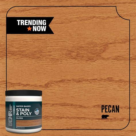 BEHR 8 Oz TIS 352 Pecan Gloss Semi Transparent Water Based Interior