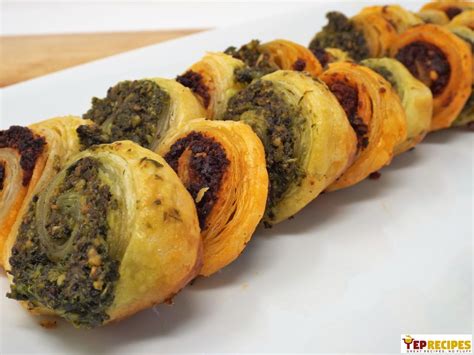 Pesto And Sun Dried Tomato Pinwheels Recipe YepRecipes