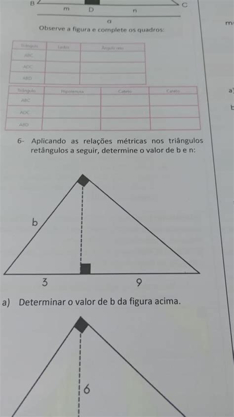 Aplicando As Relações Métricas Nos Triângulos E Retângulos A Seguir