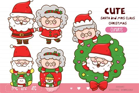 Cute Santa And Mrs Claus Christmas Cute Graphic By Vividdiy