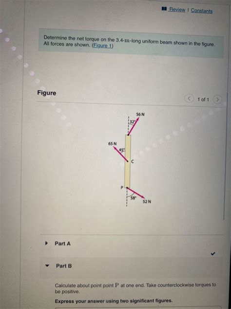 Review Constants Determine The Net Torque On The 3 4 M Long Uniform