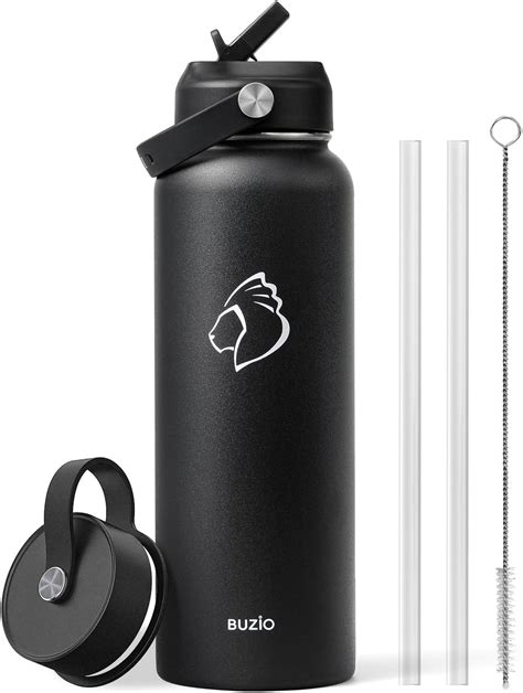 Buzio Ml Insulated Water Bottle With Straw Lid And Flex Cap Oz