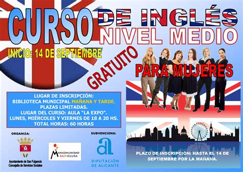 Curso de inglés nivel medio para mujeres. | Ayuntamiento de San Fulgencio
