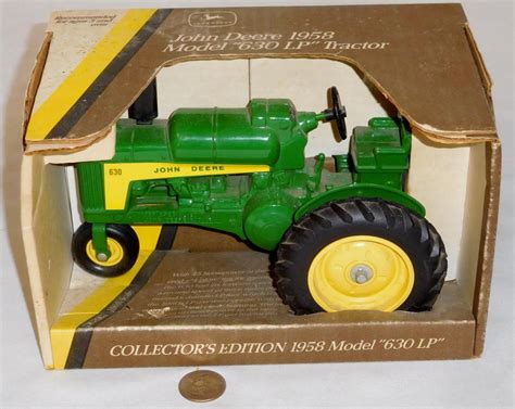 Lot Vintage 1980s John Deere Model 630 Tractor 116 Scale Die Cast Ertl Prestige 1958 W Box