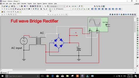 Multisim Simulation Full Wave Rectifier Circuit Full Wave Rectifier