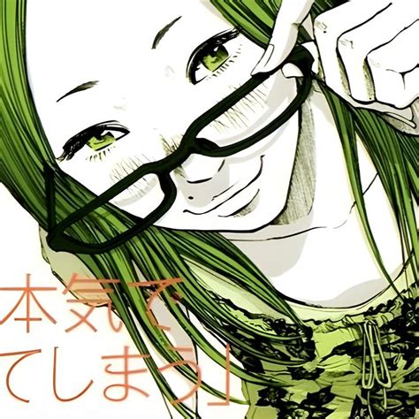 A Woman With Green Hair And Glasses On Her Face