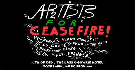 Fundraiser Artists For Ceasefire Green Left