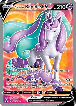 Galarian Rapidash V Chilling Reign TCG Card Database Pokemon