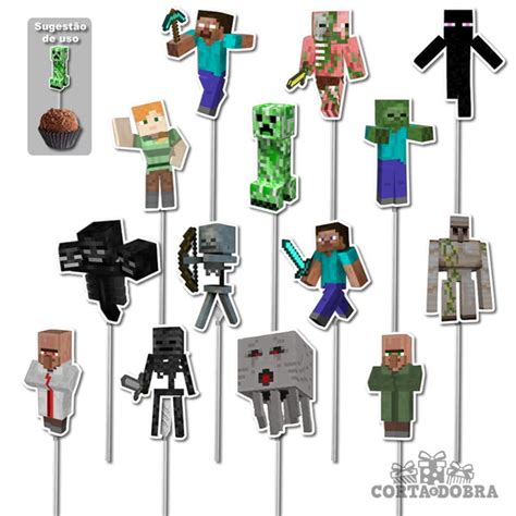 Topper Minecraft Personagens Elo7 Produtos Especiais