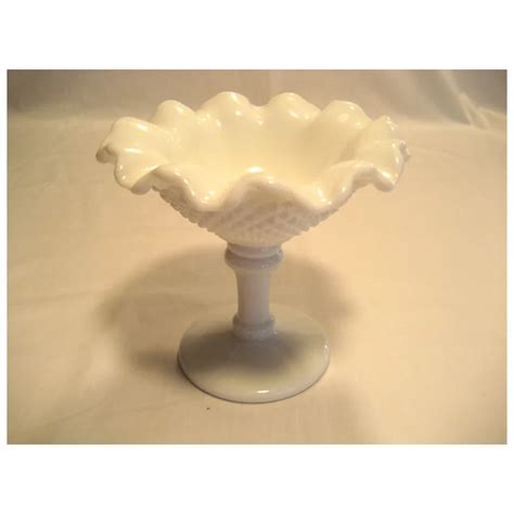 Westmoreland White Milk Glass English Hobnail Compote Ruby Lane