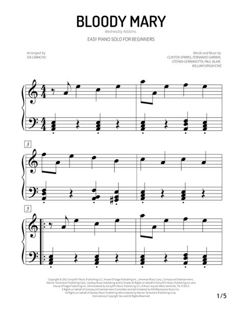 Bloody Mary Piano Sheet Music - www.inf-inet.com