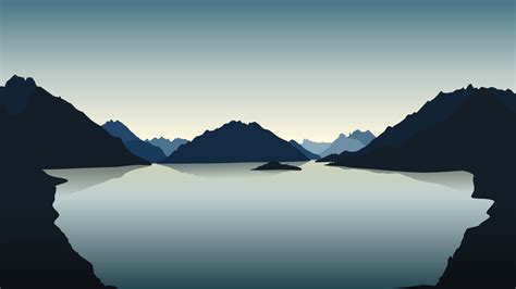 562078 Minimalism Landscape Simple Background Digital Art Rare