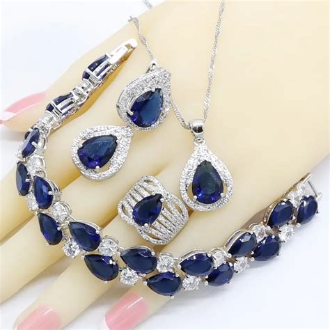 Royal Blue Jewelry Set Necklace Royal Blue Bridal Jewelry Sets