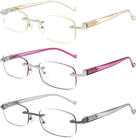 Sigvan 3 Pack Rimless Reading Glasses For Women