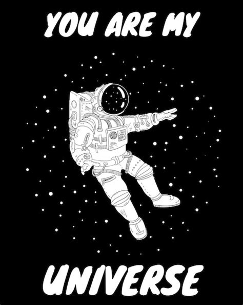 Premium Vector | You are my universe postcard