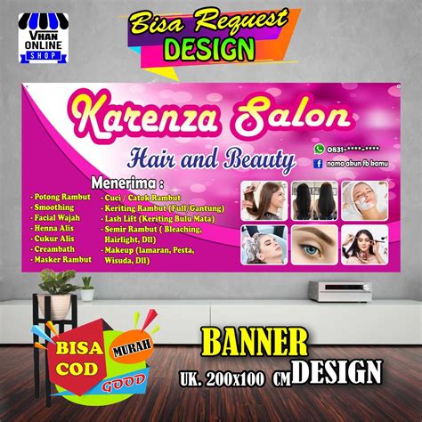 Jual Spanduk Banner Salon Potong Rambut Eyelash Keren Murah Shopee