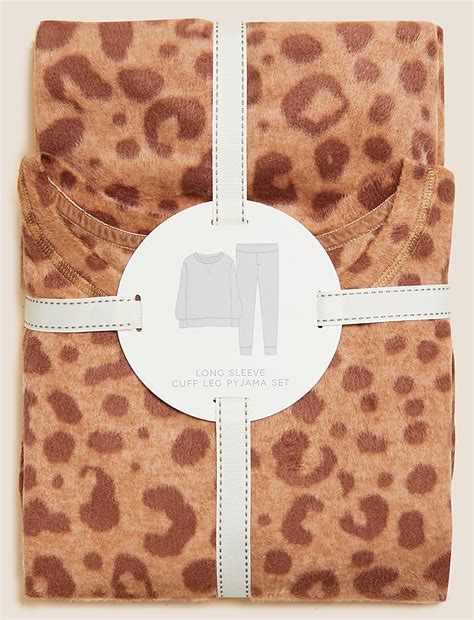 Buy Fleece Animal Print Pyjama Set At Marks And Spencer