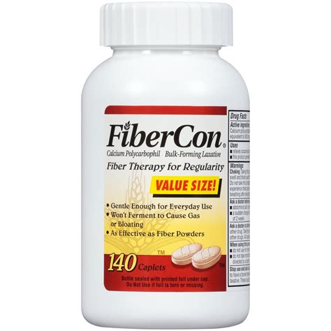 Fibercon Fiber Therapy For Regularity Calcium Polycarbophil Caplets