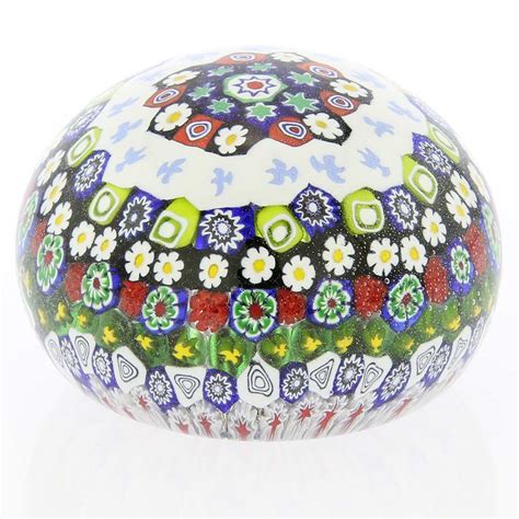 Murano Paperweights Murano Millefiori Round Paperweight Large 2