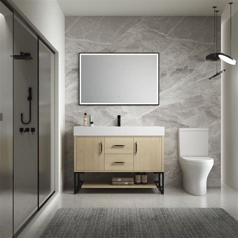 Stylish 48 Inch Freestanding Bathroom Vanity with Elegant Resin Sink ...