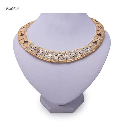 Fani Wholesale Dubai Gold Necklace Luxury Crystal Collar Necklace